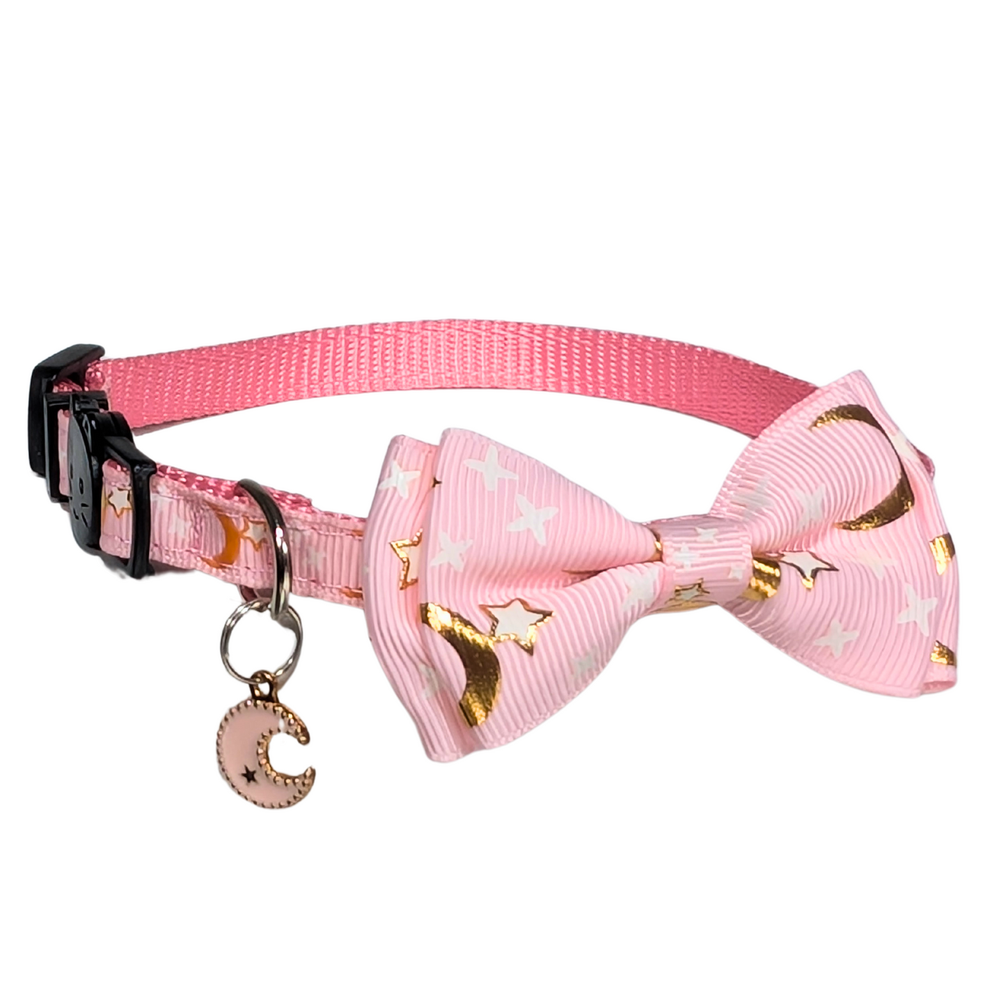 Starlit Blush – Pink Celestial Bowtie Cat Collar