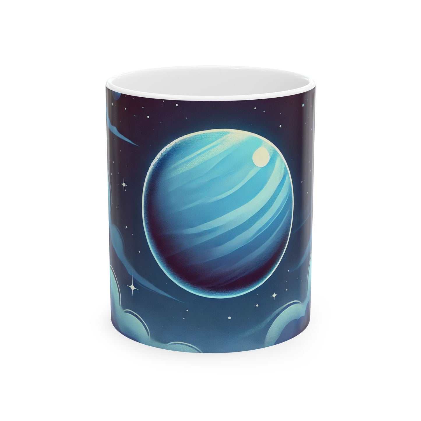 Celestial Mercury Ceramic Mug, 11oz, Bright Color Planet Astronomy Coffee Cup, Gift for Space Lovers, Astrology Tea Mug, Geek