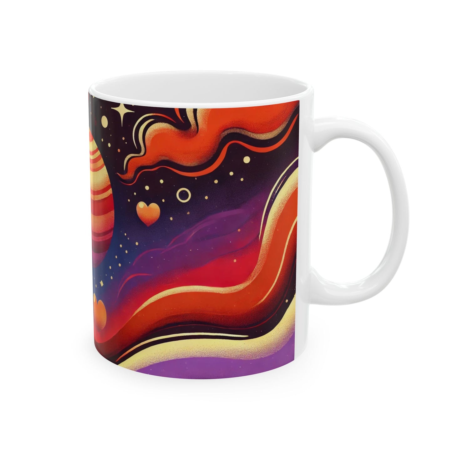 Ceramic Mug, Celestial Venus Coffee Cup, Galaxy Decor, Astronomy Gift, Colorful Tea Mug, Fun Love Cup, Cheerful Cosmic Mug