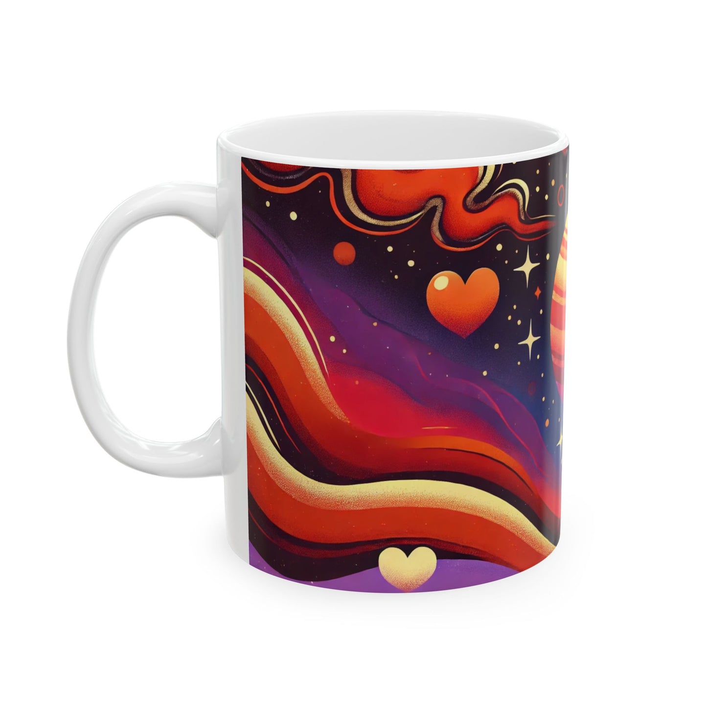 Ceramic Mug, Celestial Venus Coffee Cup, Galaxy Decor, Astronomy Gift, Colorful Tea Mug, Fun Love Cup, Cheerful Cosmic Mug