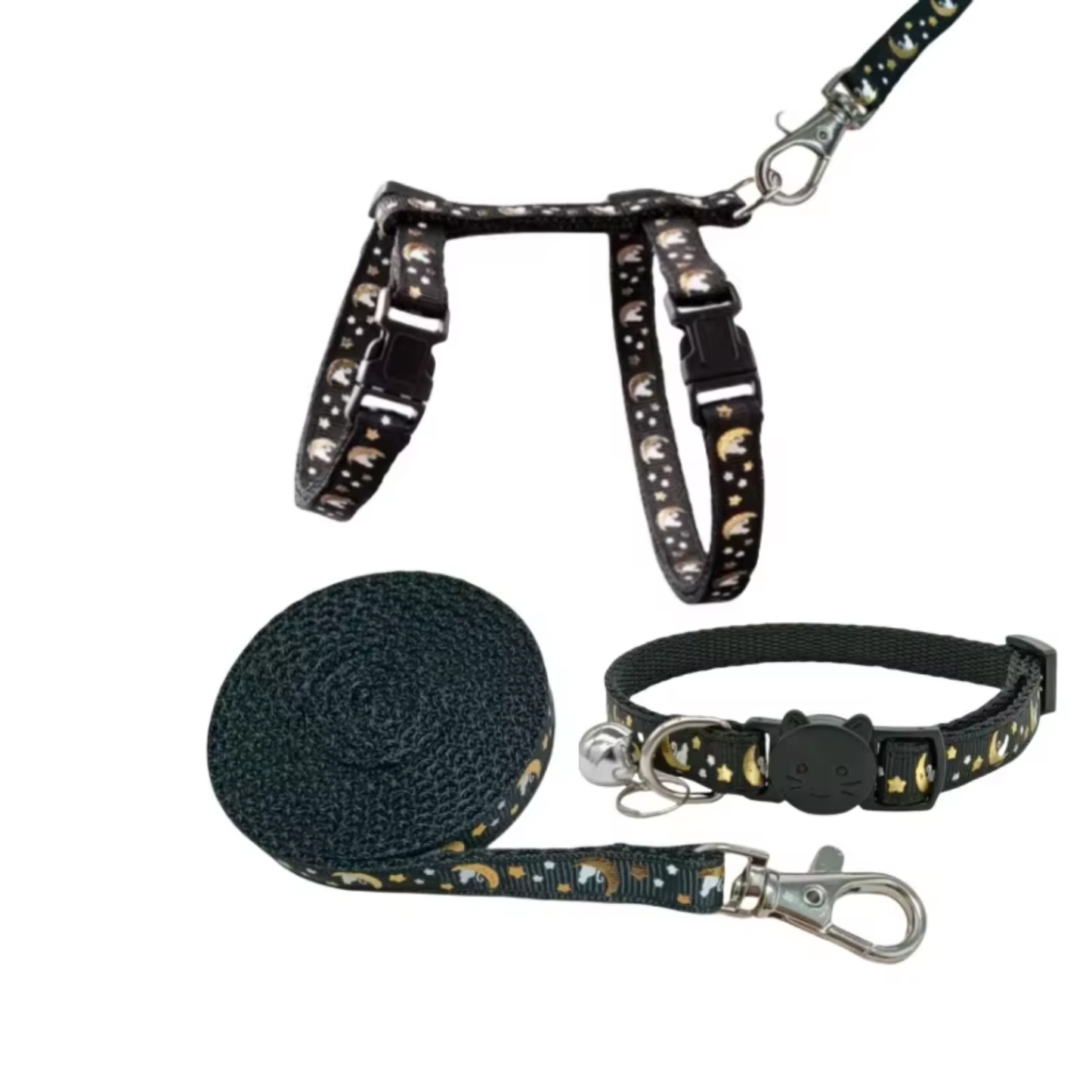 Black Glow in dark celestial harness