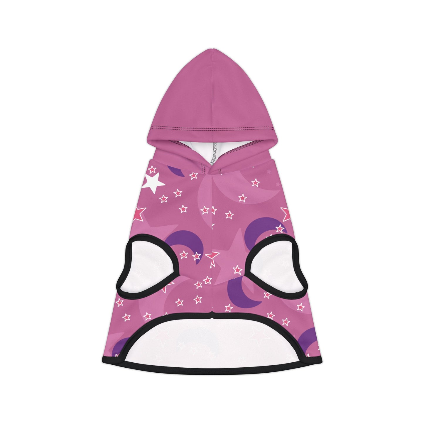 Celestial Pink Stars + Moons Cat or Dog Pet Hoodie – Anime-Inspired Cozy Style