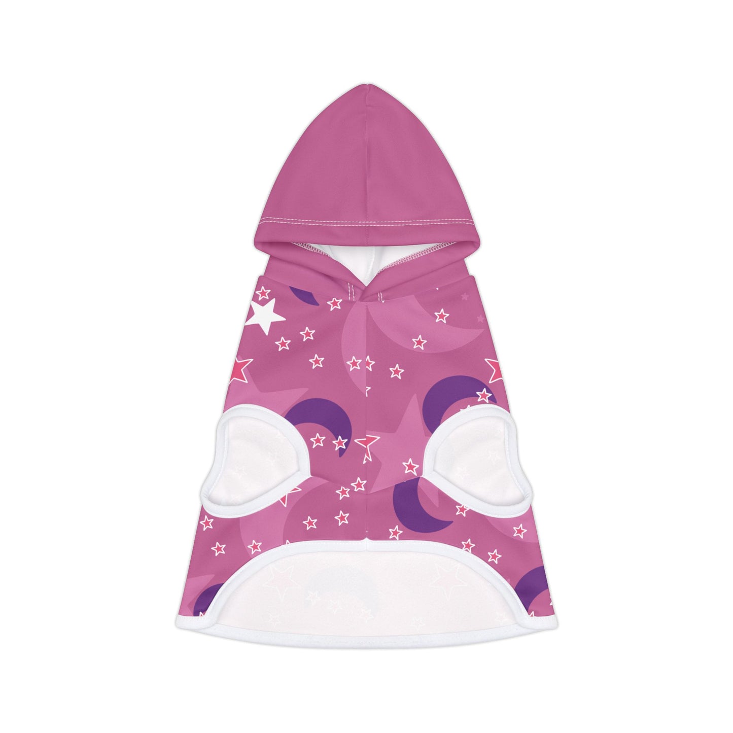 Celestial Pink Stars + Moons Cat or Dog Pet Hoodie – Anime-Inspired Cozy Style