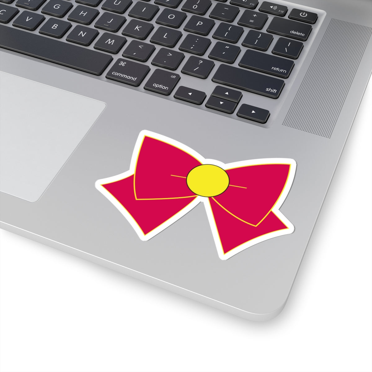Kawaii Magical Girl Bow Shaped Sticker – Red & Yellow