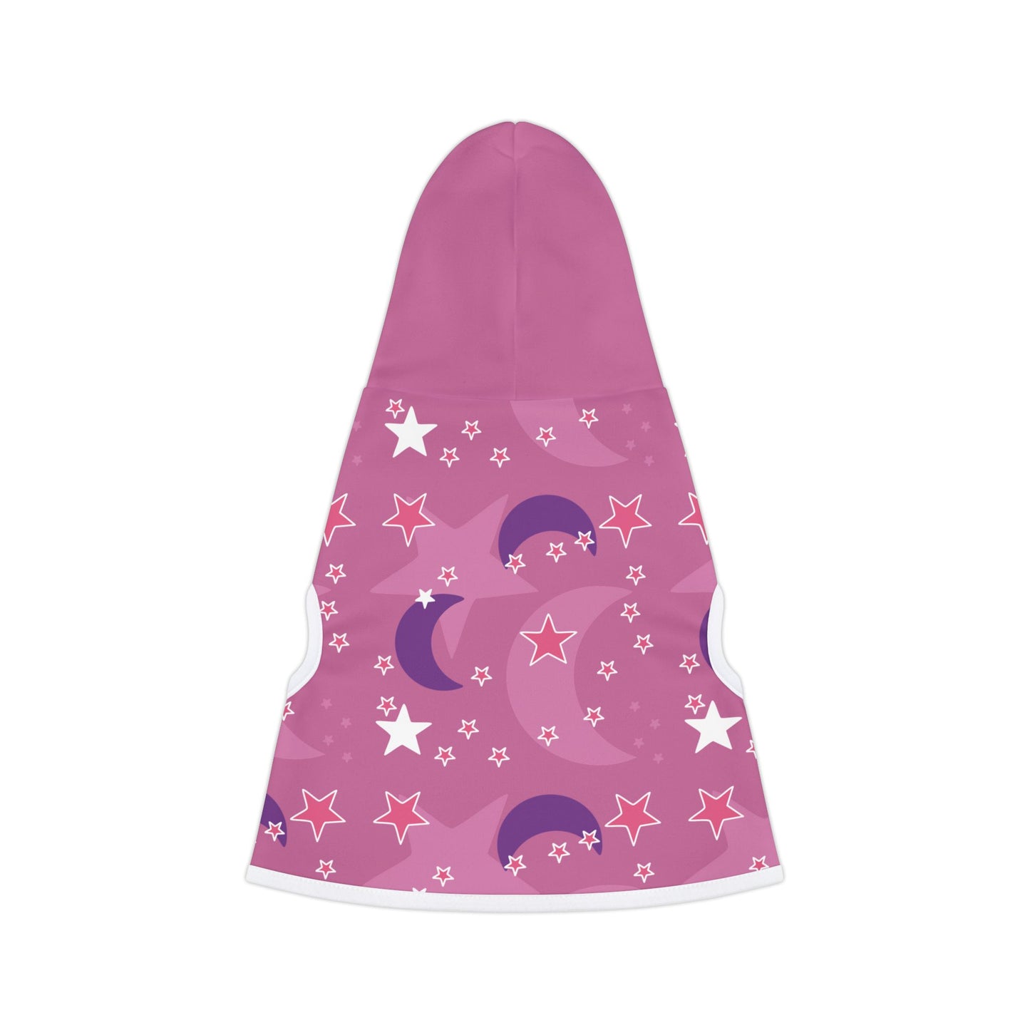 Celestial Pink Stars + Moons Cat or Dog Pet Hoodie – Anime-Inspired Cozy Style