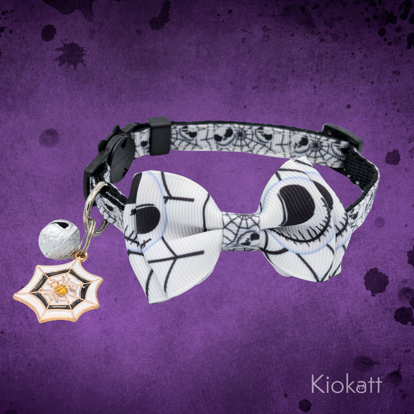 Halloween Cat Bowtie Collars – Adjustable Breakaway with Charm (4 Styles)