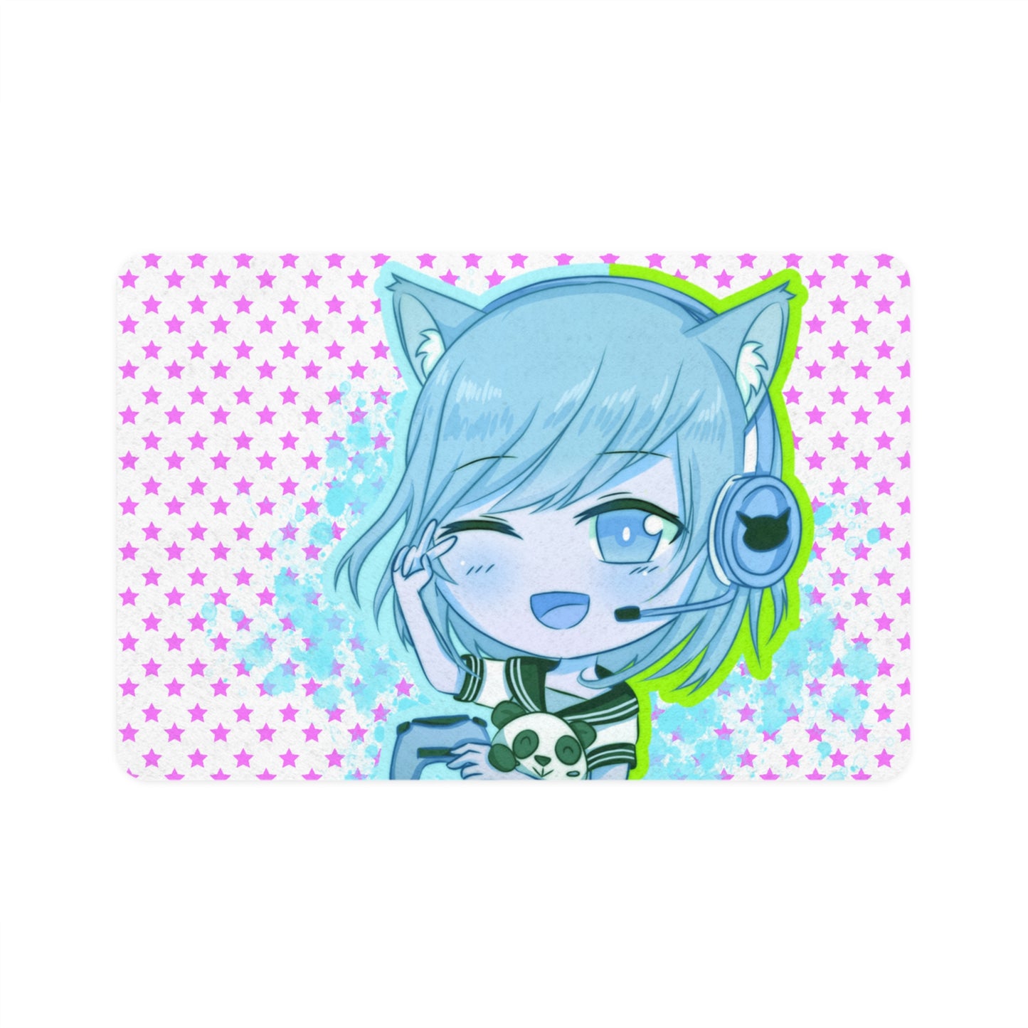 Purple Pet Food Mat - Kiokatt Anime Girl Kawaii Design