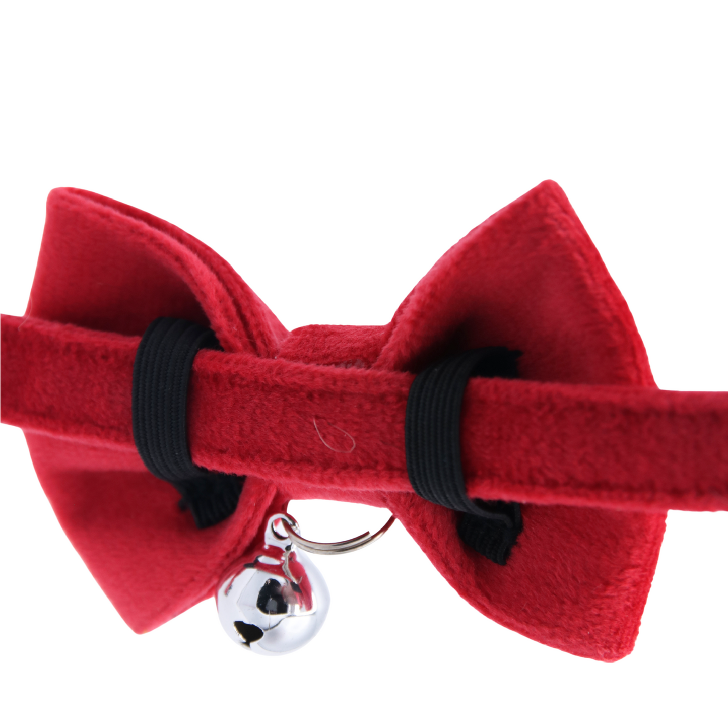 ❤️ Heartfire – Red Velvet Bowtie + Bell Cat Collar