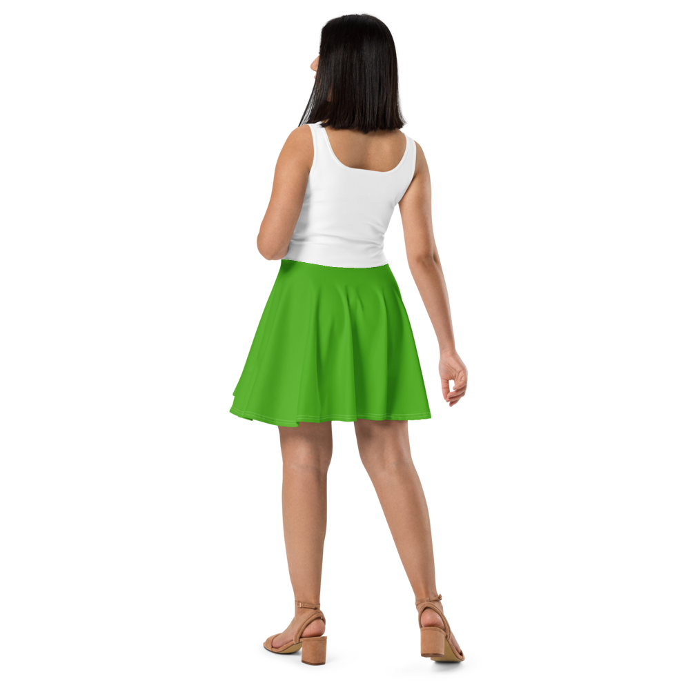 Thunder & Nature Skater Dress – Green & Pink Casual Cosplay