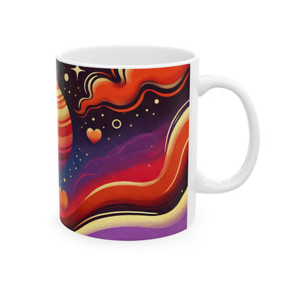 Ceramic Mug, Celestial Venus Coffee Cup, Galaxy Decor, Astronomy Gift, Colorful Tea Mug, Fun Love Cup, Cheerful Cosmic Mug