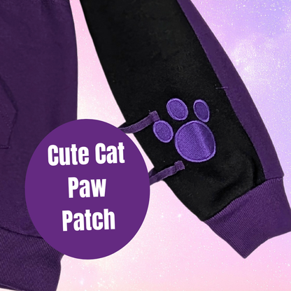 Purple Cat Ear Hoodie – Cat & Paw Embroidery