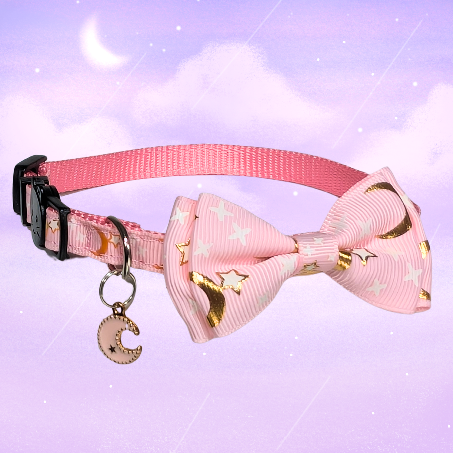 Pink Celestial Bowtie Kitten Collar (Small Size)