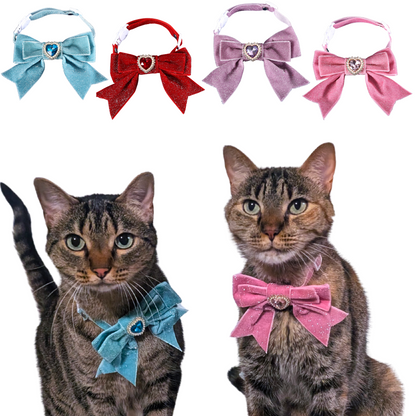 Soft Purple Princess Sparkle Bow Cat Collar