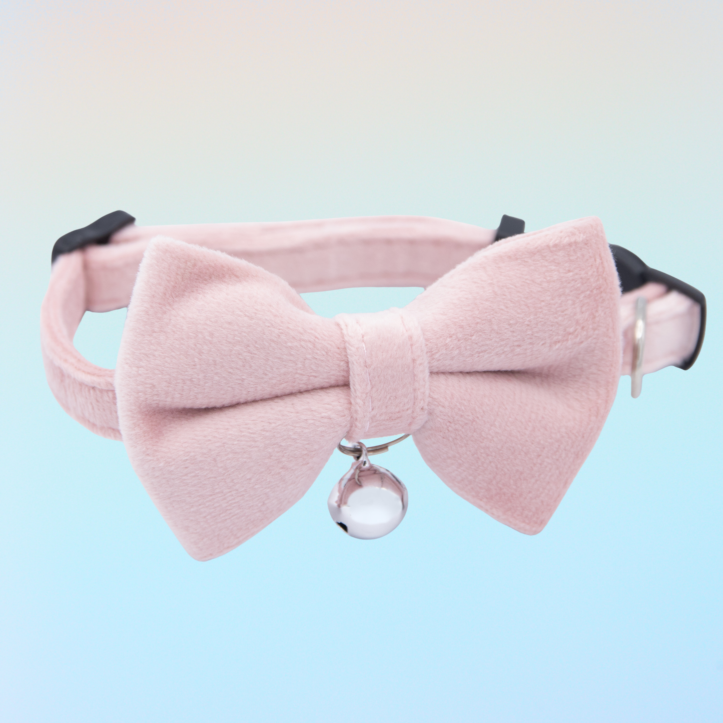 Pink Velvet Bowtie + Bell Cat Collar