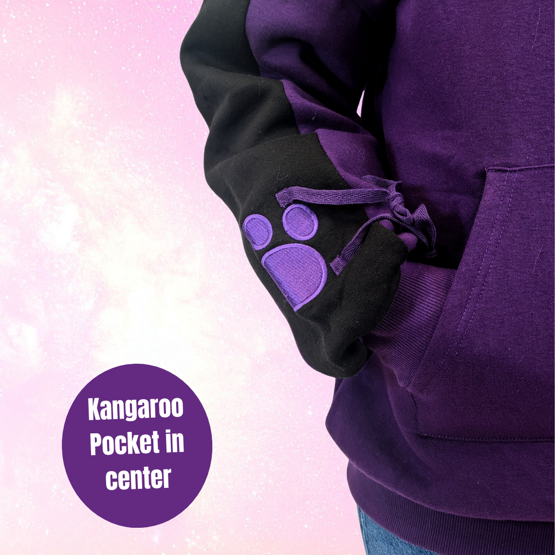 Purple Cat Ear Hoodie – Cat & Paw Embroidery