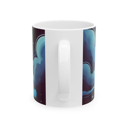 Celestial Mercury Ceramic Mug, 11oz, Bright Color Planet Astronomy Coffee Cup, Gift for Space Lovers, Astrology Tea Mug, Geek