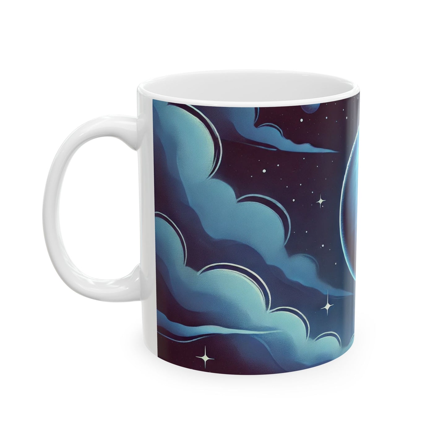 Celestial Mercury Ceramic Mug, 11oz, Bright Color Planet Astronomy Coffee Cup, Gift for Space Lovers, Astrology Tea Mug, Geek
