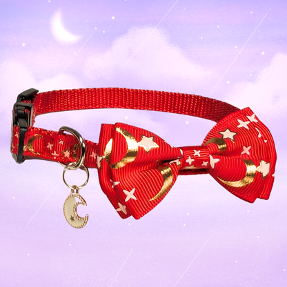 Red Celestial Bowtie Kitten Collar (Small Size)