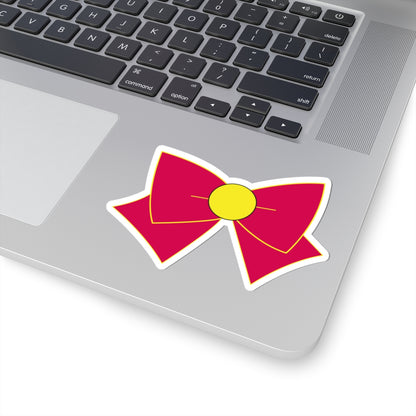 Kawaii Magical Girl Bow Shaped Sticker – Red & Yellow
