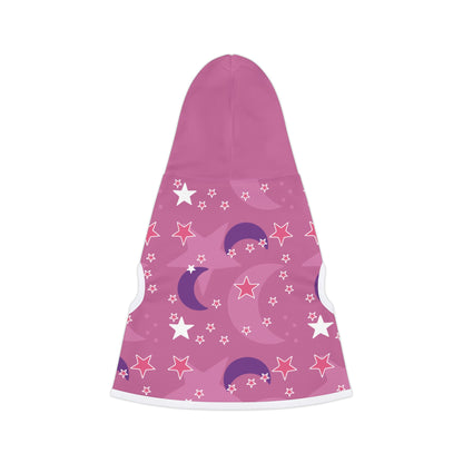 Celestial Pink Stars + Moons Cat or Dog Pet Hoodie – Anime-Inspired Cozy Style