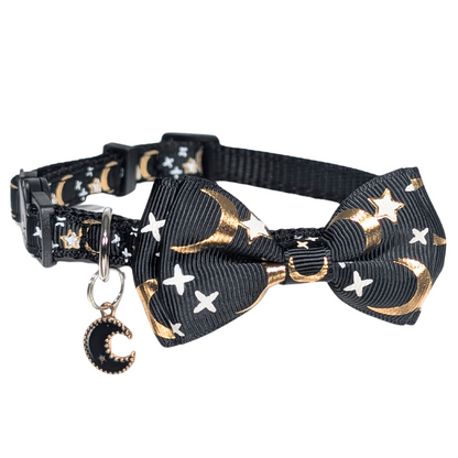 Midnight Moon – Black Celestial Bowtie Cat Collar