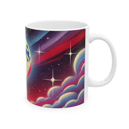 Ceramic Mug, Celestial Moon Design, Divine Energy, Peaceful and Serene Coffee Cup, 11oz 15oz Mug, Gift for Moon Lovers