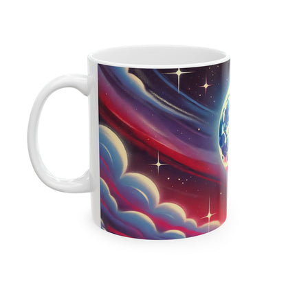 Ceramic Mug, Celestial Moon Design, Divine Energy, Peaceful and Serene Coffee Cup, 11oz 15oz Mug, Gift for Moon Lovers