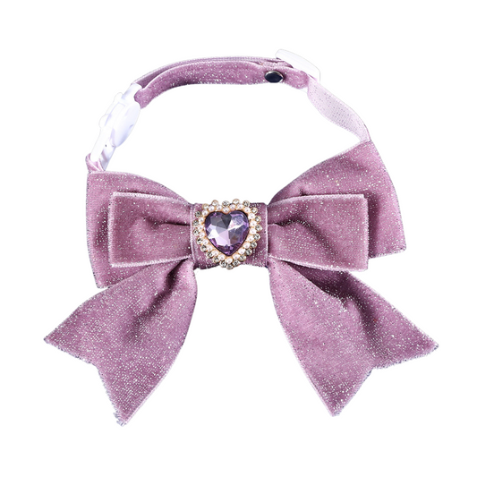 Soft Purple Princess Sparkle Bow Cat Collar