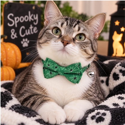 Halloween Cotton Bowtie Cat Collar with Bell (4 Styles)