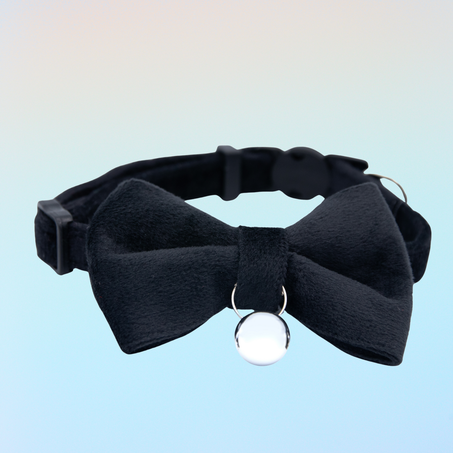 Black Velvet Bowtie + Bell Cat Collar