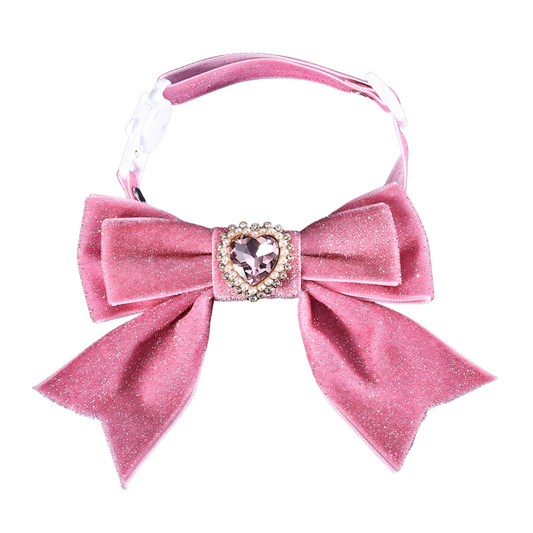 Pretty Pink Princess Sparkle Bow Cat Collar