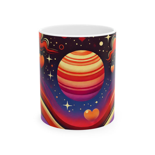 Ceramic Mug, Celestial Venus Coffee Cup, Galaxy Decor, Astronomy Gift, Colorful Tea Mug, Fun Love Cup, Cheerful Cosmic Mug
