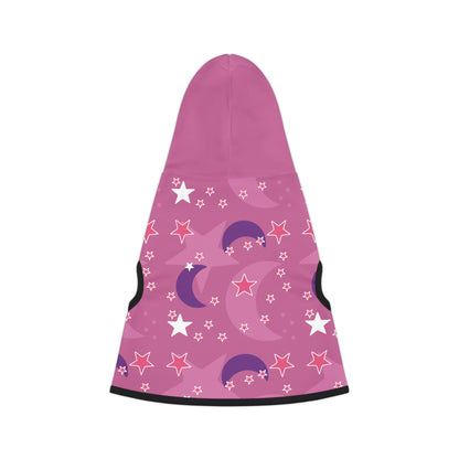 Celestial Pink Stars + Moons Cat or Dog Pet Hoodie – Anime-Inspired Cozy Style