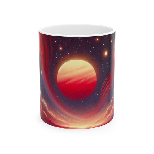 Celestial Mars Ceramic Mug, Planetary Coffee Cup, Space Lover Gift, Astronomy Tea Mug, Galaxy Hot Cocoa Mug
