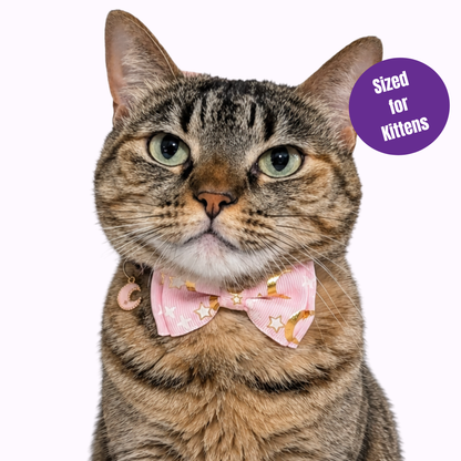 Pink Celestial Bowtie Kitten Collar (Small Size)