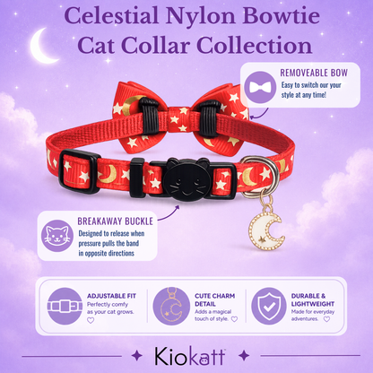 Red Celestial Bowtie Kitten Collar (Small Size)