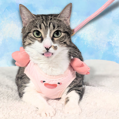 Pink Axolotl Cat Harness + Leash Set