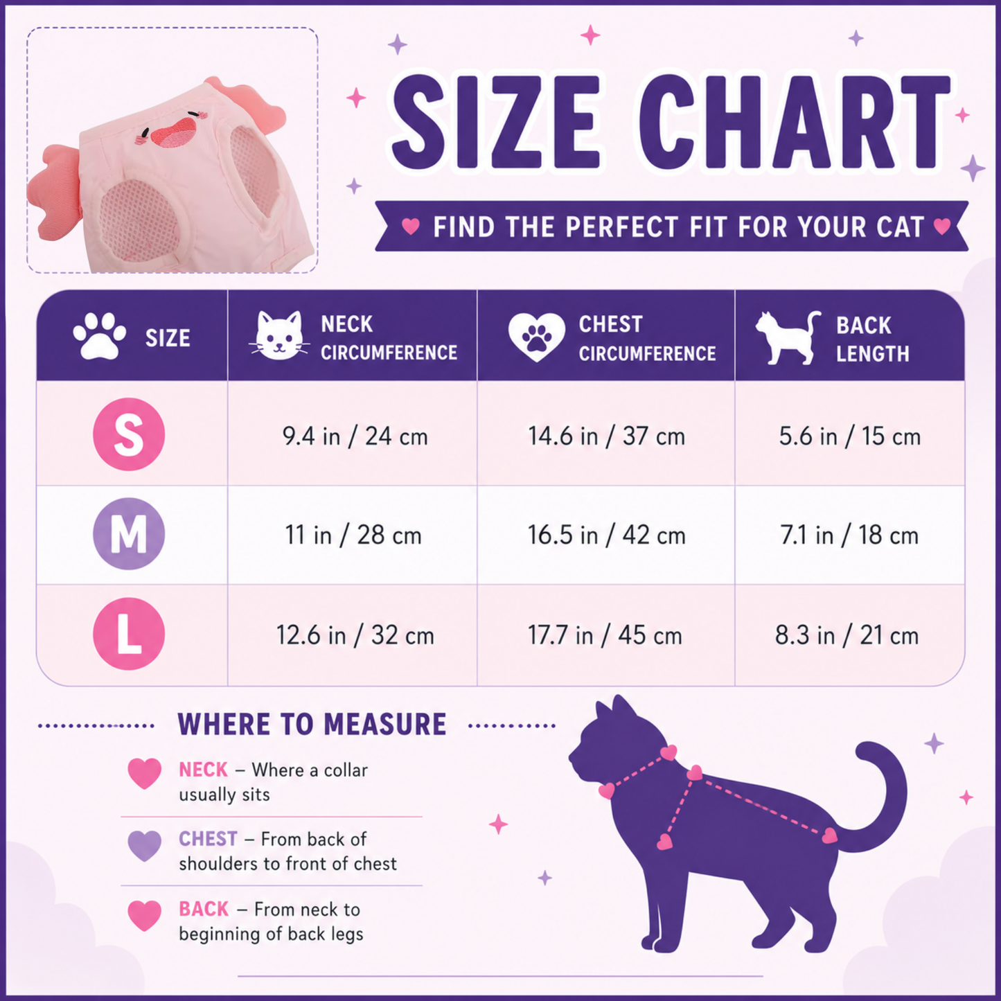 Pink Axolotl Cat Harness + Leash Set