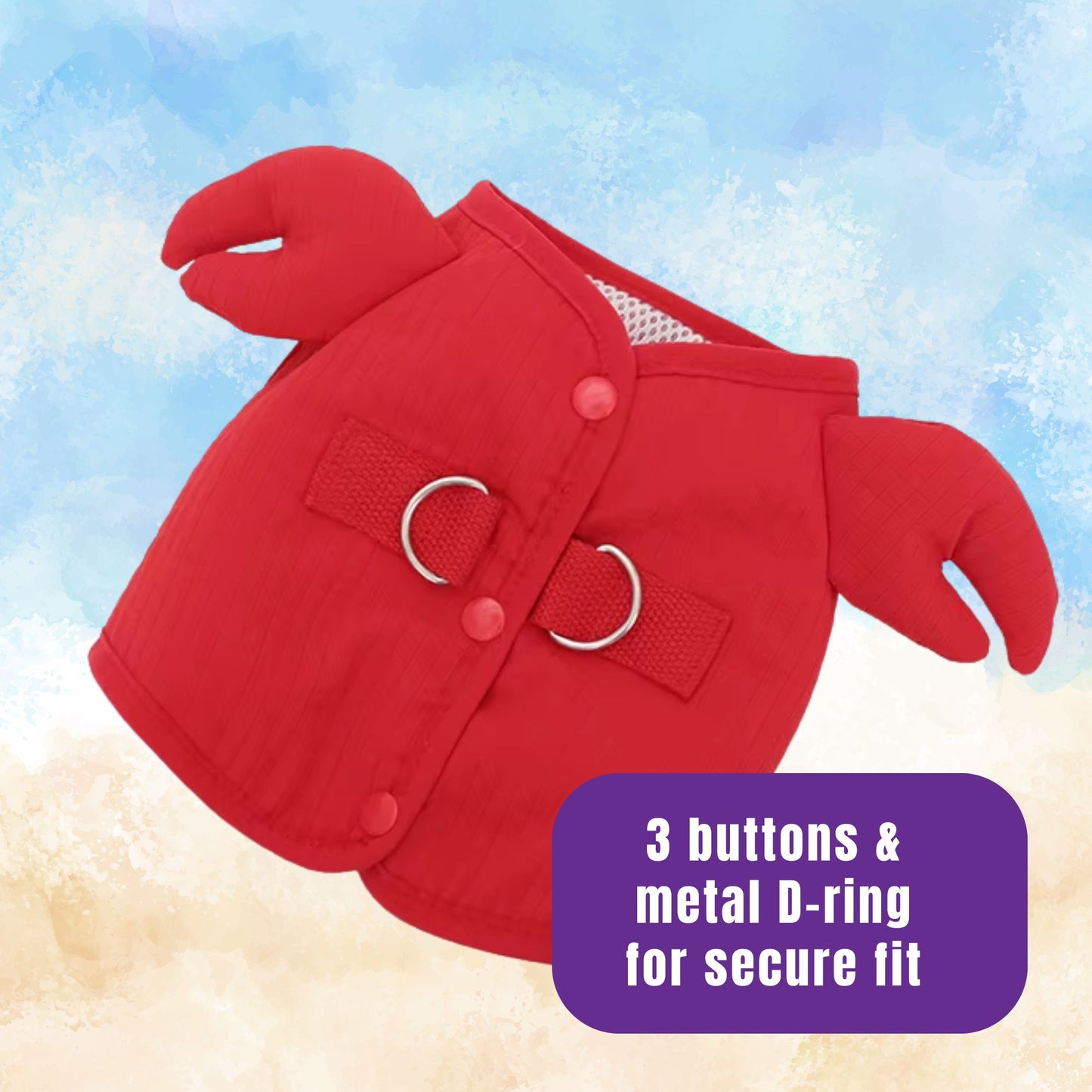 Red Crab Cat Harness + Leash Set