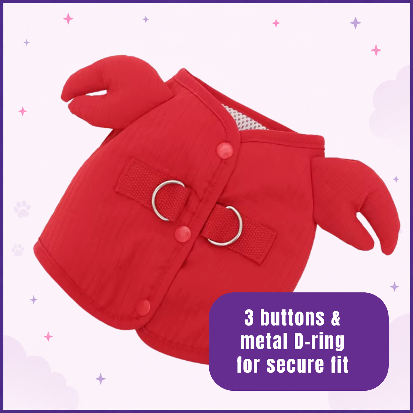 Red Crab Cat Harness + Leash Set