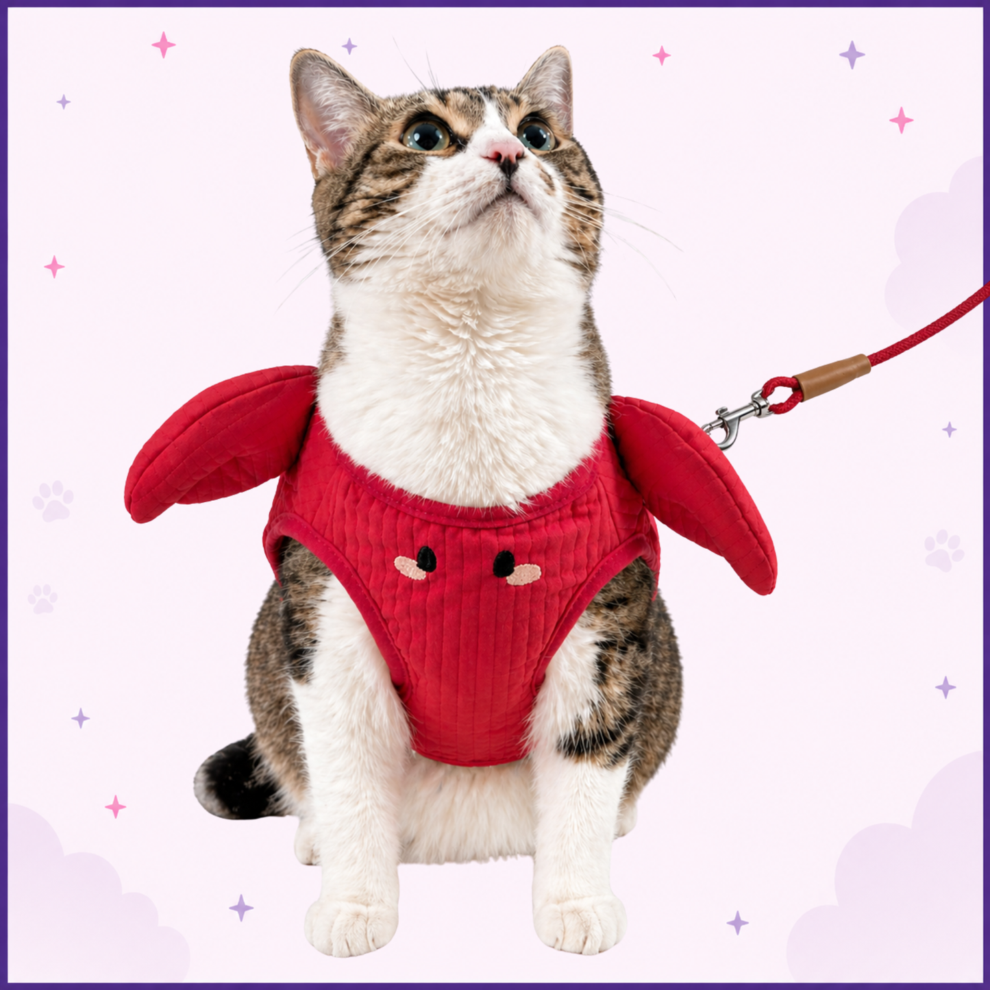 Red Crab Cat Harness + Leash Set