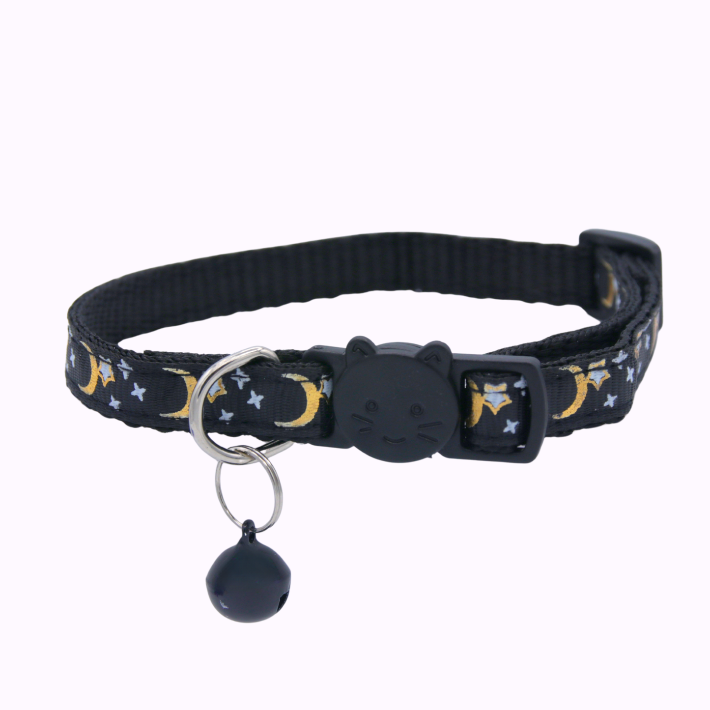 Black Celestial Nylon Cat Collar