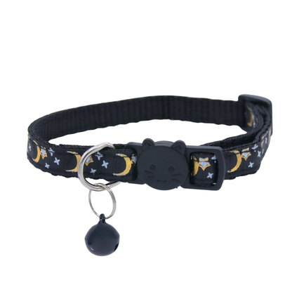 Midnight Moon – Black Celestial Nylon Cat Collar
