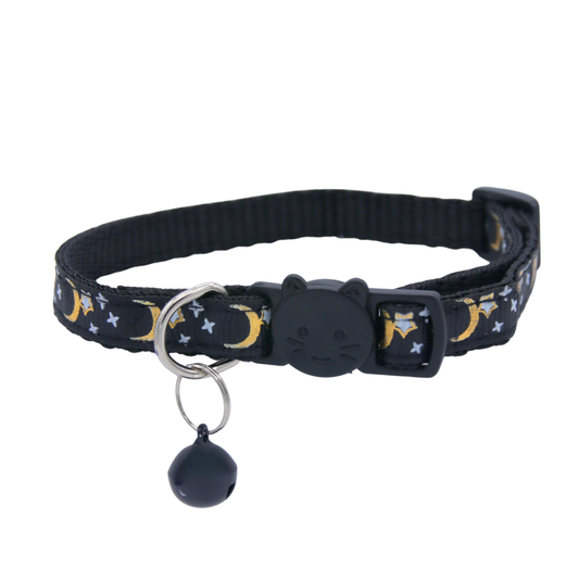 Midnight Moon – Black Celestial Nylon Cat Collar