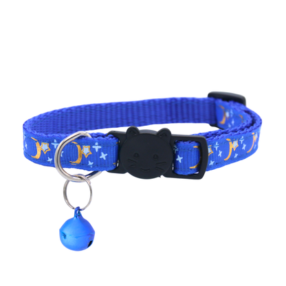 Cosmic Twilight – Blue Celestial Nylon Cat Collar