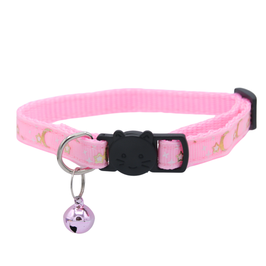 Starlit Blush – Pink Celestial Nylon Cat Collar