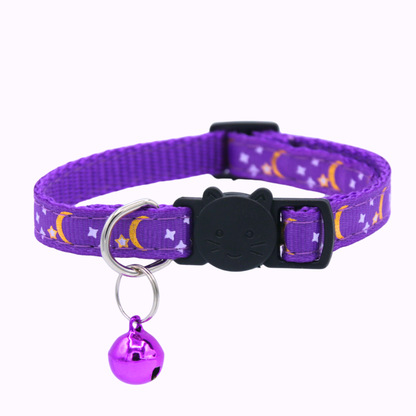 Purple Celestial Nylon Cat Collar