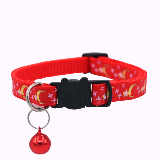 Red Celestial Nylon Cat Collar