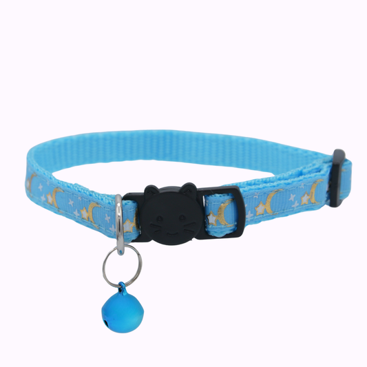 Soft Blue Celestial Nylon Cat Collar