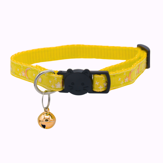 Yellow Celestial Nylon Cat Collar